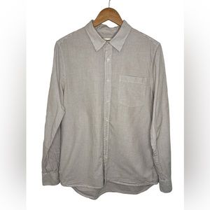 Buck Mason charcoal pinstripe button down shirt, men’s small.